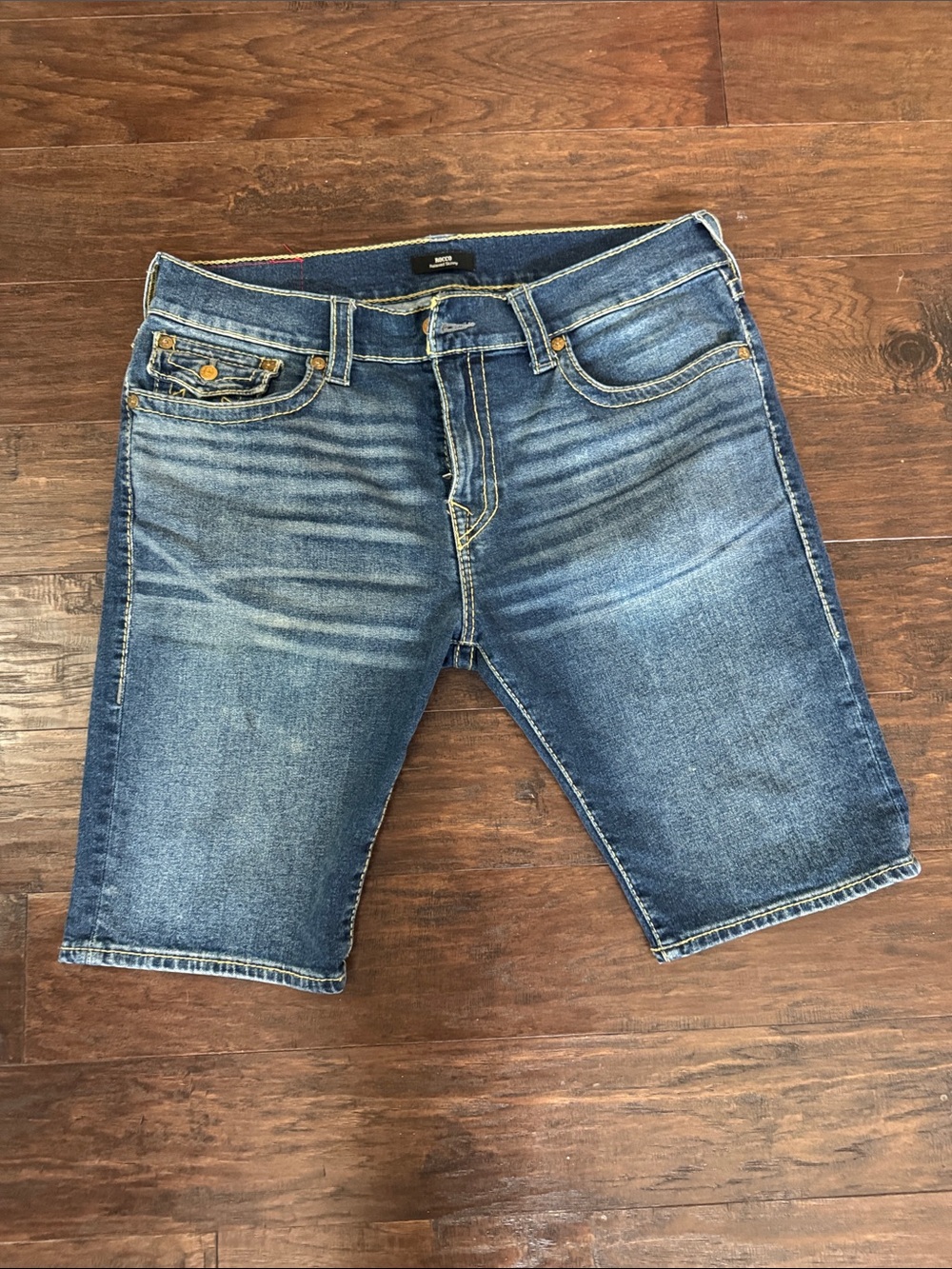 True Religion Blue Denim Jean Shorts Rocco Relaxed Skinny